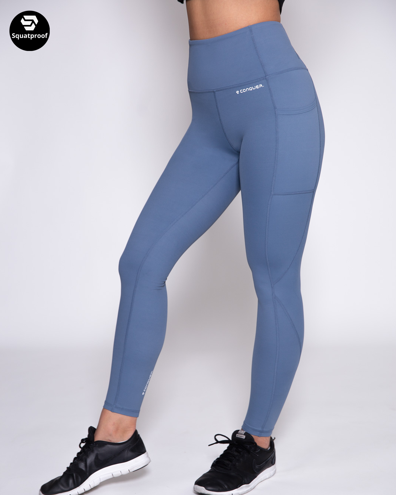 Conquer Double Pocket Legging - Blue – Conquer Performance Wear