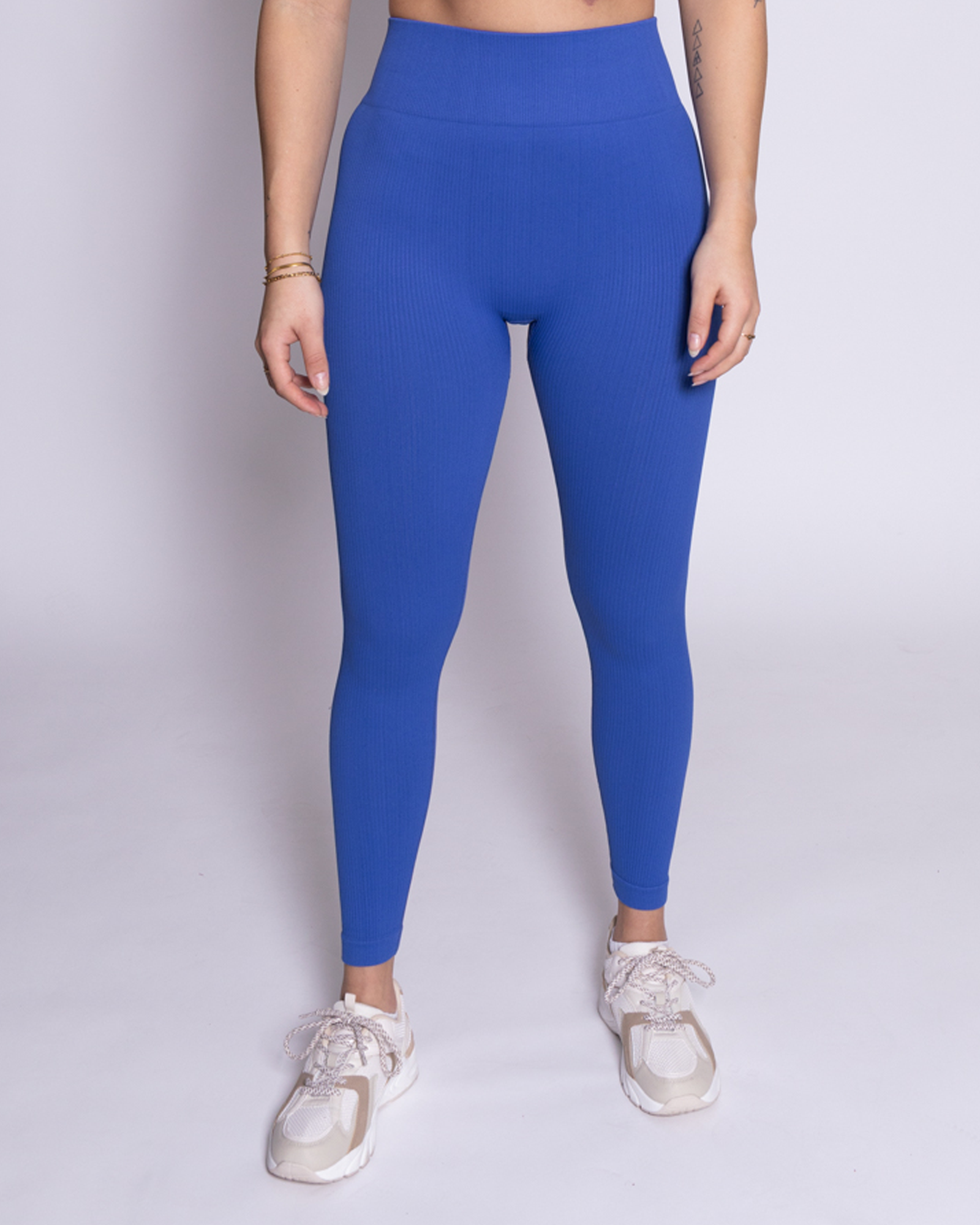 Yelete Seamless Performance Activewear Legging Full Length Royal Blue 